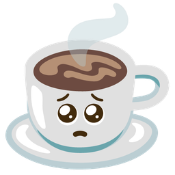 Hot beverage and Pleading face