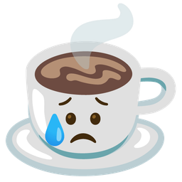 Hot beverage and Sad but relieved face