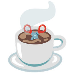 Hot beverage and Scissors