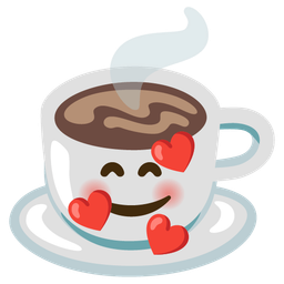 Hot beverage and Smiling face with hearts