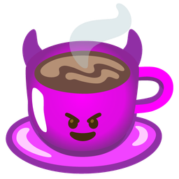 Hot beverage and Smiling face with horns