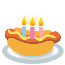 hot dog and birthday cake