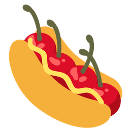 hot dog and cherries