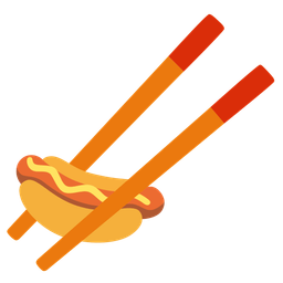hot dog and chopsticks