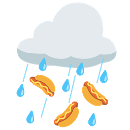 hot dog and cloud with rain