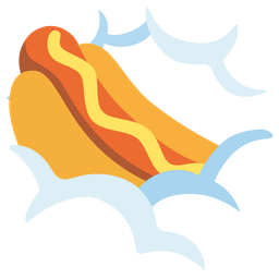 hot dog and face in clouds