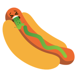 hot dog and face vomiting