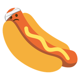 hot dog and face with head-bandage