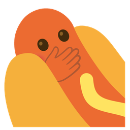 hot dog and face with open eyes and hand over mouth
