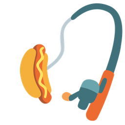 hot dog and fishing pole