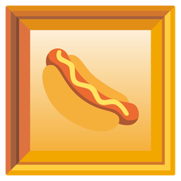 hot dog and framed picture