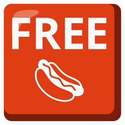 hot dog and FREE button