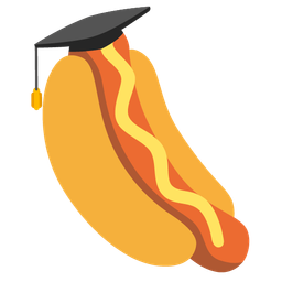 hot dog and graduation cap
