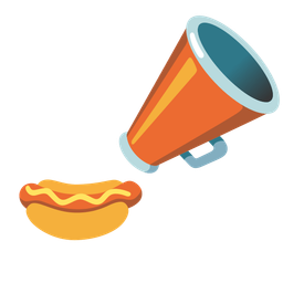 hot dog and megaphone