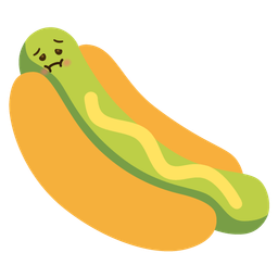 hot dog and nauseated face