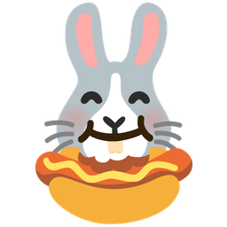 hot dog and rabbit face