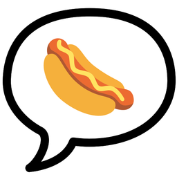 hot dog and speech balloon