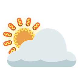 hot dog and sun behind cloud