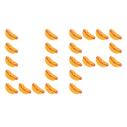 hot dog and UP! button