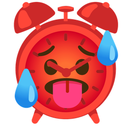 hot face and alarm clock