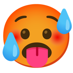 hot face and anguished face