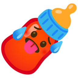 hot face and baby bottle