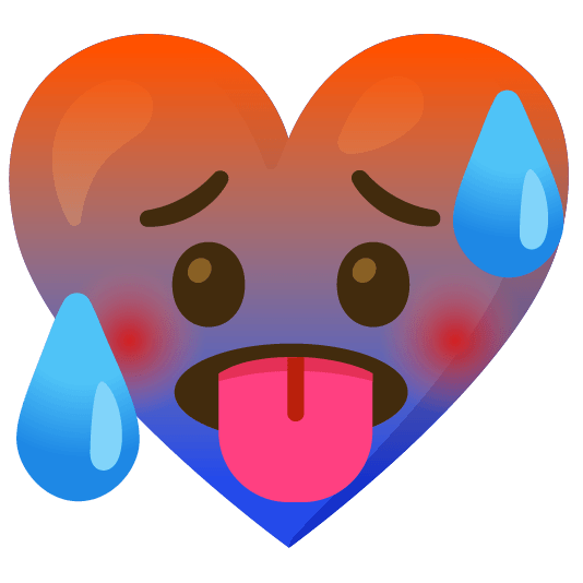 Hot face and Blue heart
