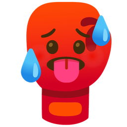 hot face and boxing glove