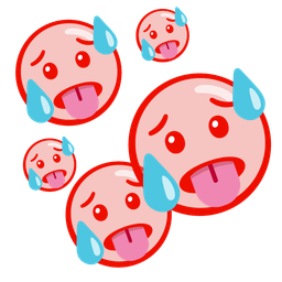 hot face and bubbles