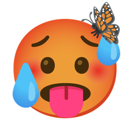 hot face and butterfly