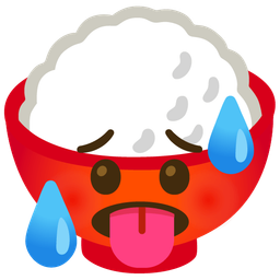 hot face and cooked rice