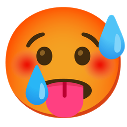 hot face and crying face