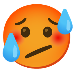 hot face and face with diagonal mouth