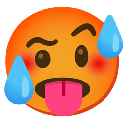 hot face and face with raised eyebrow