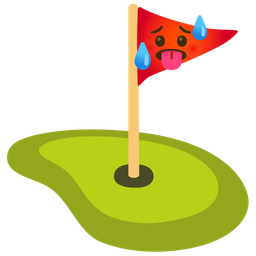 hot face and flag in hole