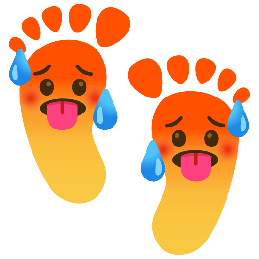 Hot face and Footprints