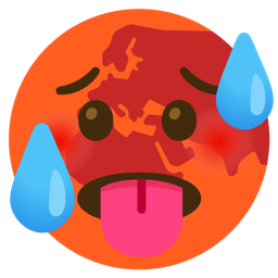 hot face and globe showing Europe-Africa