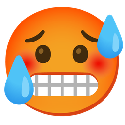 hot face and grimacing face