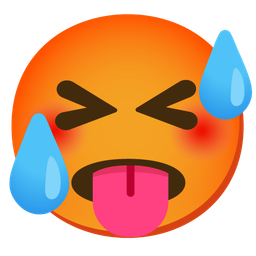 Hot face and Grinning squinting face