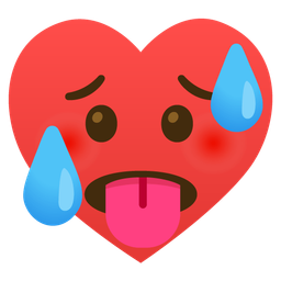 hot face and heart suit