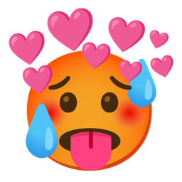 hot face and heart with arrow