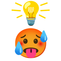 hot face and light bulb