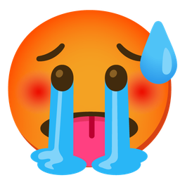 hot face and loudly crying face