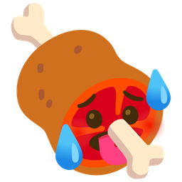 hot face and meat on bone