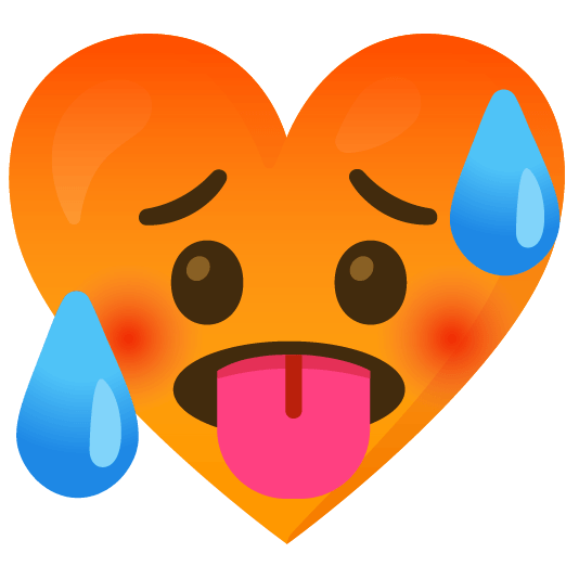 Hot face and Orange heart