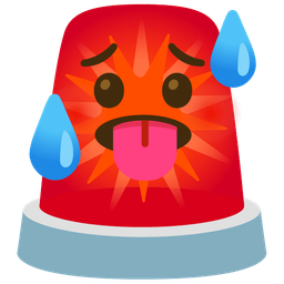 hot face and police car light