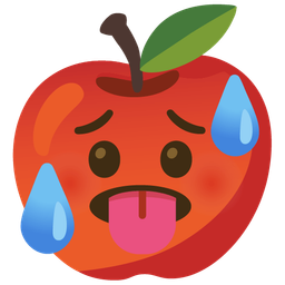hot face and red apple