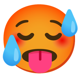 hot face and relieved face