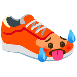 hot face and running shoe