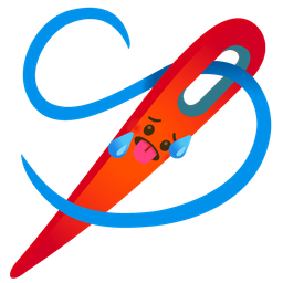 hot face and sewing needle